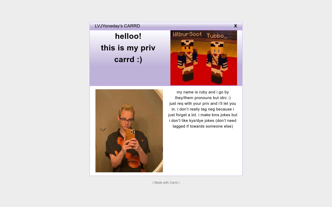 Carrd profile picture for @wrecks